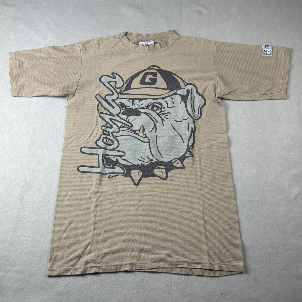 Vintage 90s Georgetown Hoyas The Game T-Shirt M Single Stitch Beige